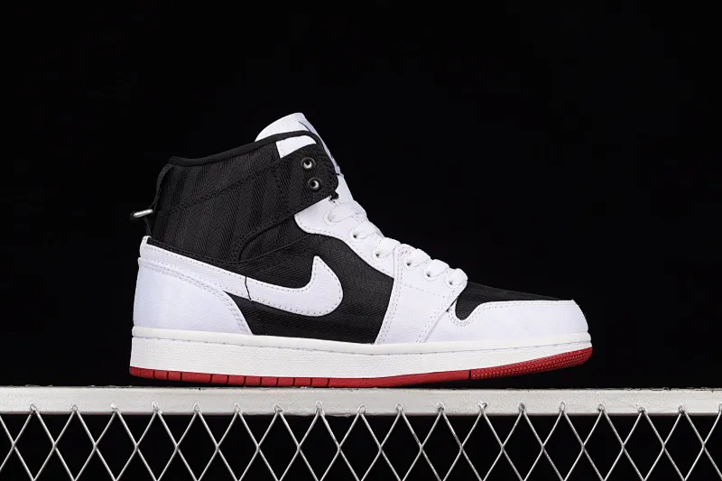 All categories Air Jordan Jordan series basketball shoes Air Jordan 1 Mid G version pure original Air Jordan 1 Mid UT "Black White" AJ1 Joe 1 white, black and purple stitching Zhongbang basketball shoes DD9338-016